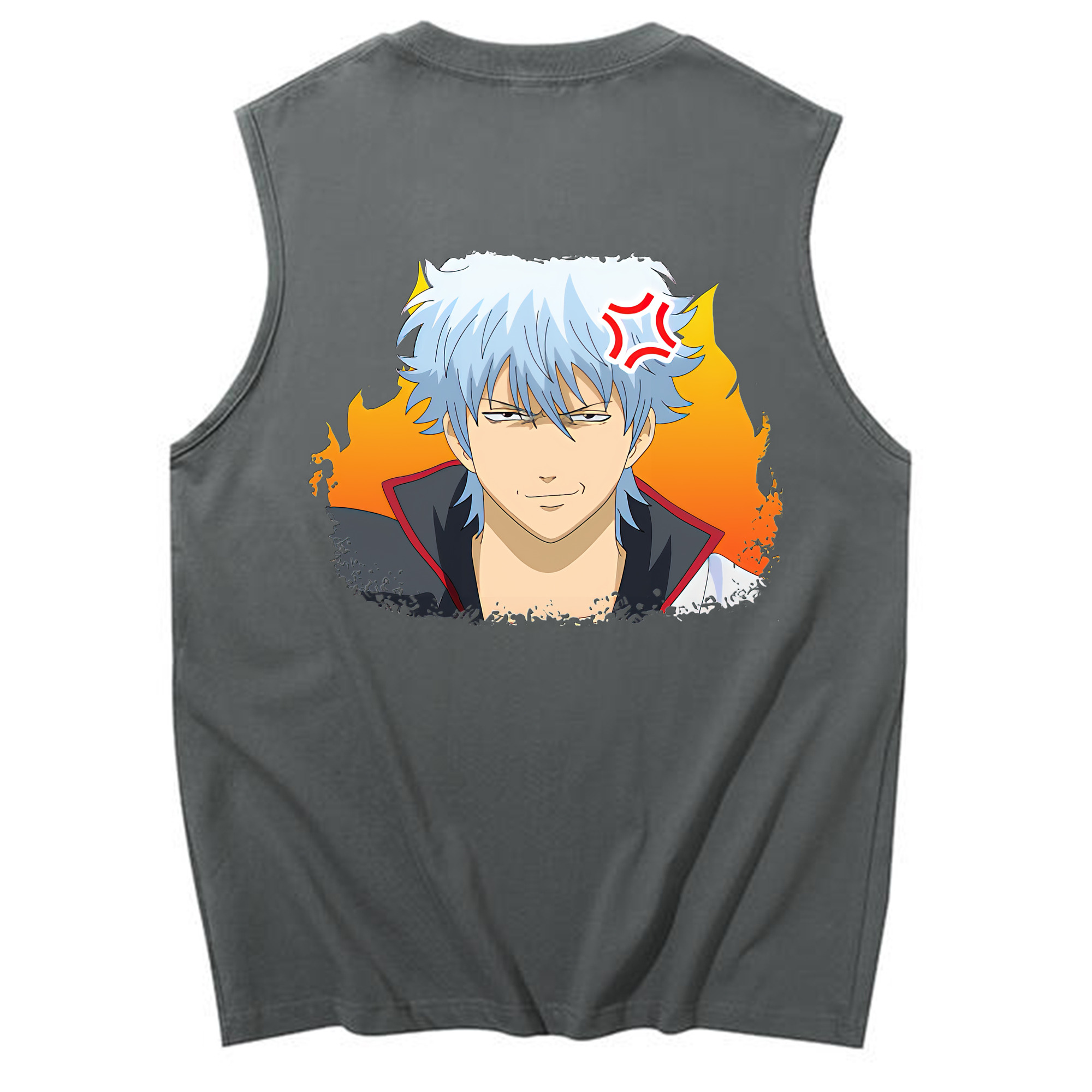 （画像用） ぎんたま 坂田銀時（さかたぎんとき） 神楽 志村新八（しむら しんぱち） GINTAMA Sakata Gintoki Kagura Shimura Shinpachi コットン100％タンクトップ（背面プリント）